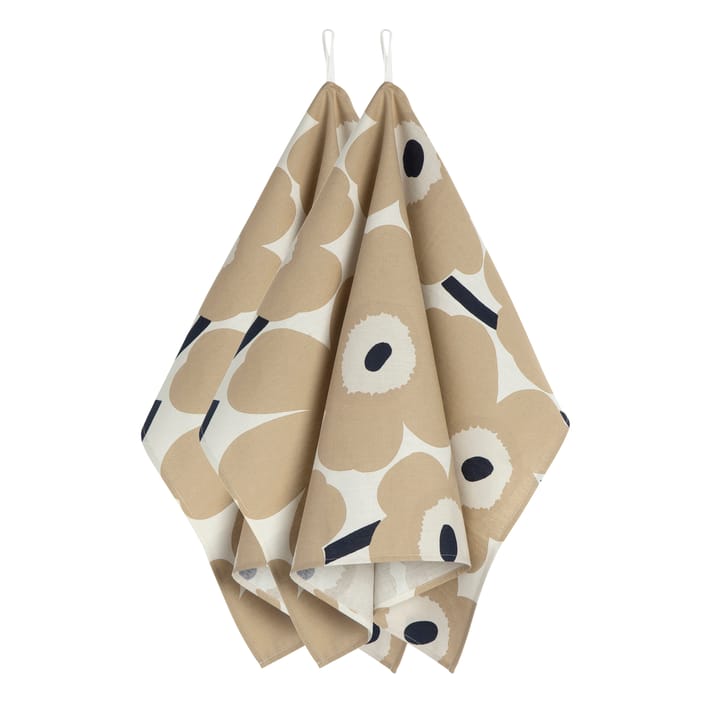 Pieni Unikko theedoek - Off white-beige-blauw - Marimekko