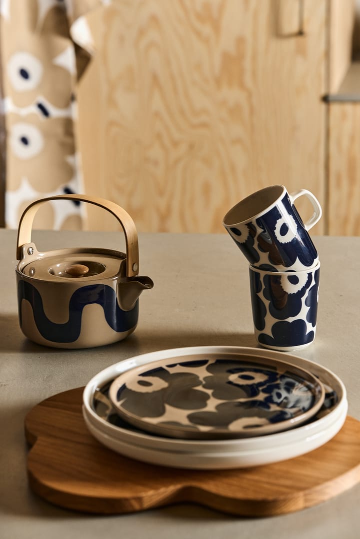 Pieni Unikko theedoek, Off white-beige-blauw Marimekko