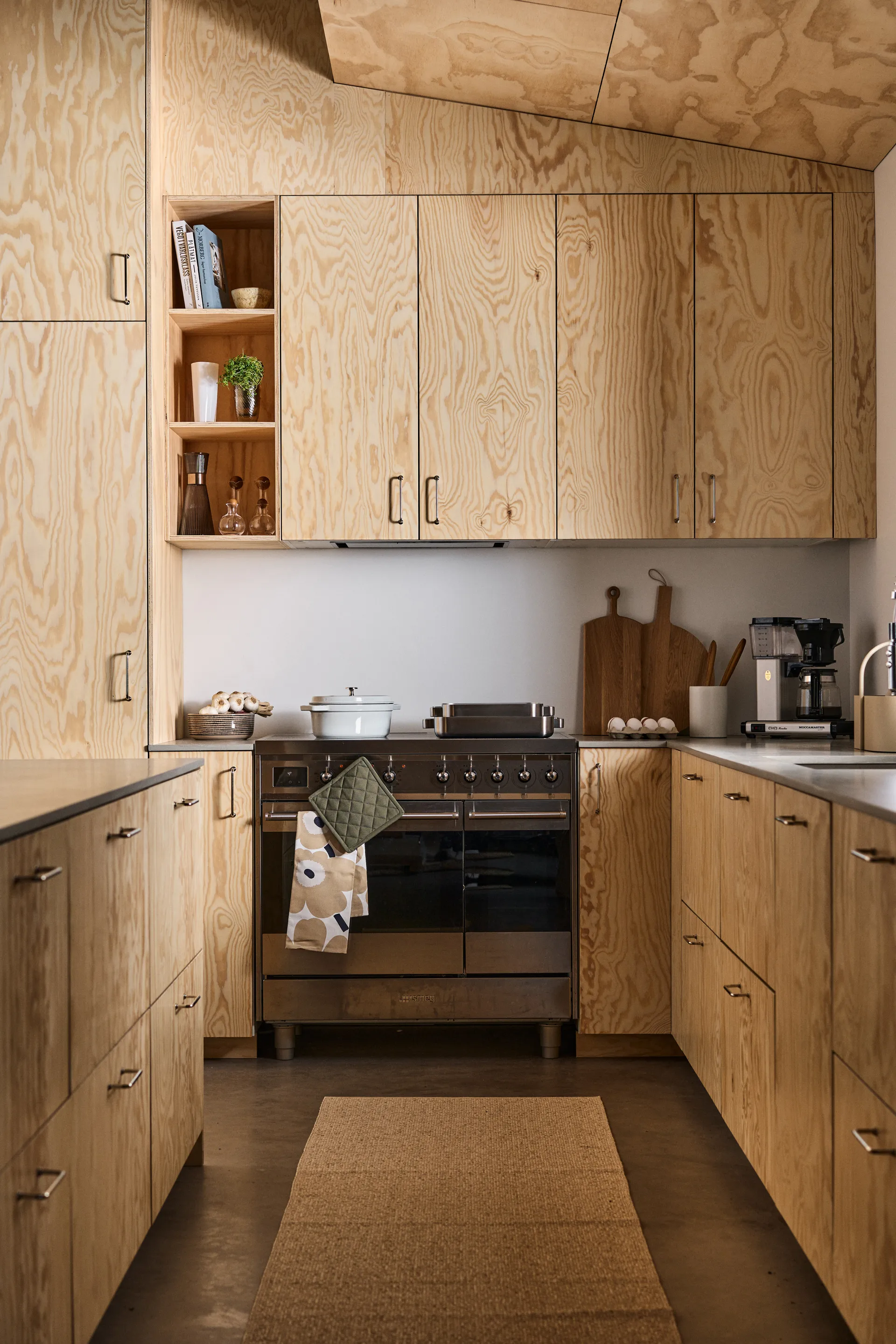 Pieni Unikko theedoek, Off white-beige-blauw Marimekko