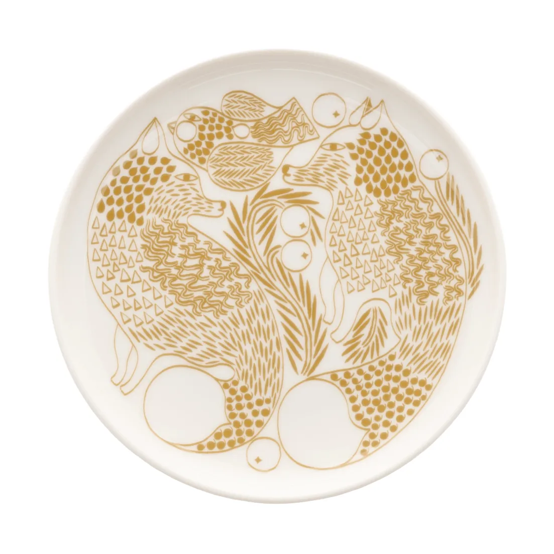Piirto Ketunmarja dessertbord, White-bronze bruin, Ø13,5 cm Marimekko