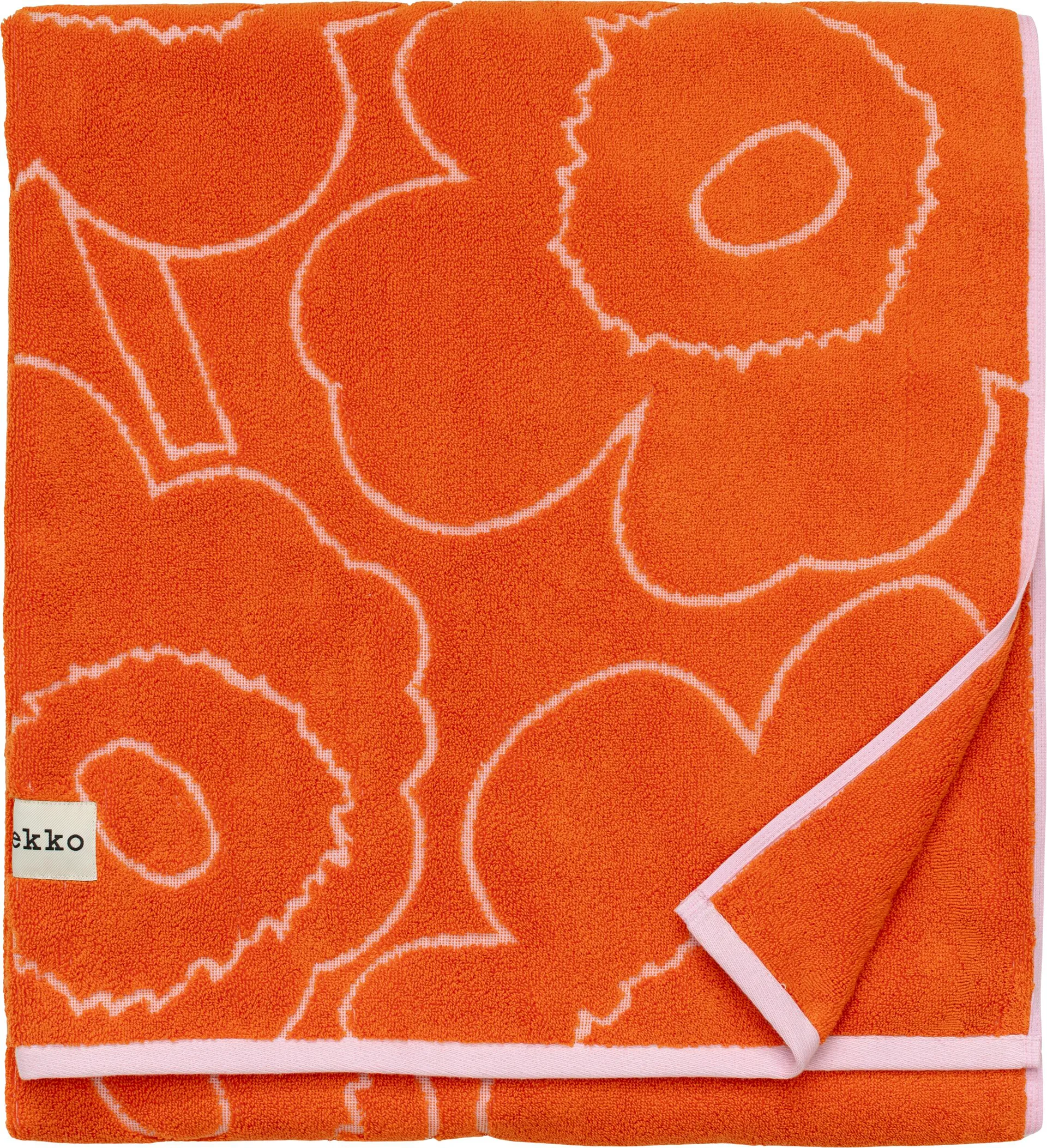 Piirto Unikko badhanddoek 100x160 cm, Burnt orange-pink Marimekko