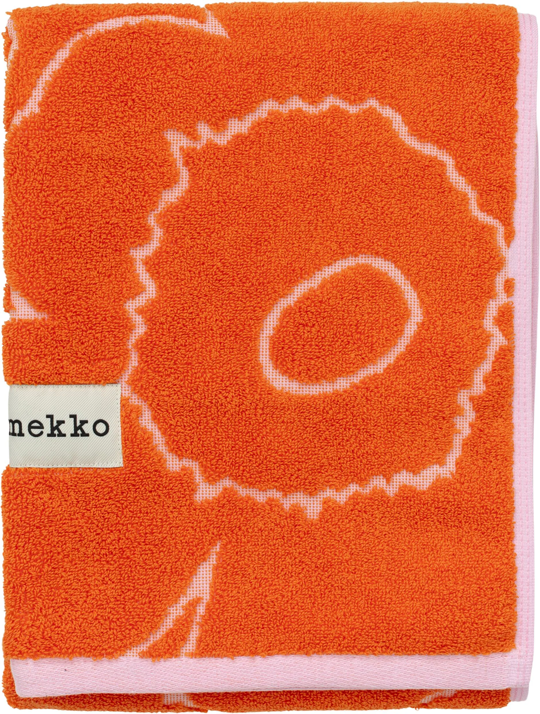 Piirto Unikko handdoek 50x100 cm, Burnt orange-pink Marimekko