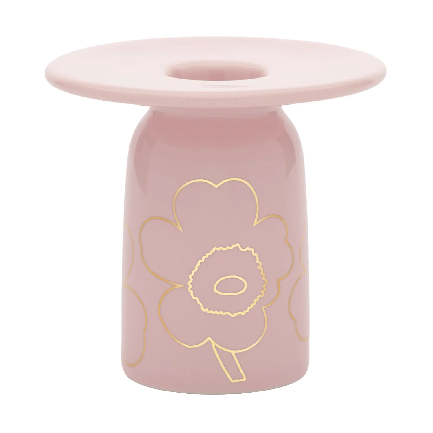Piirto Unikko kandelaar, Pink-goud Marimekko