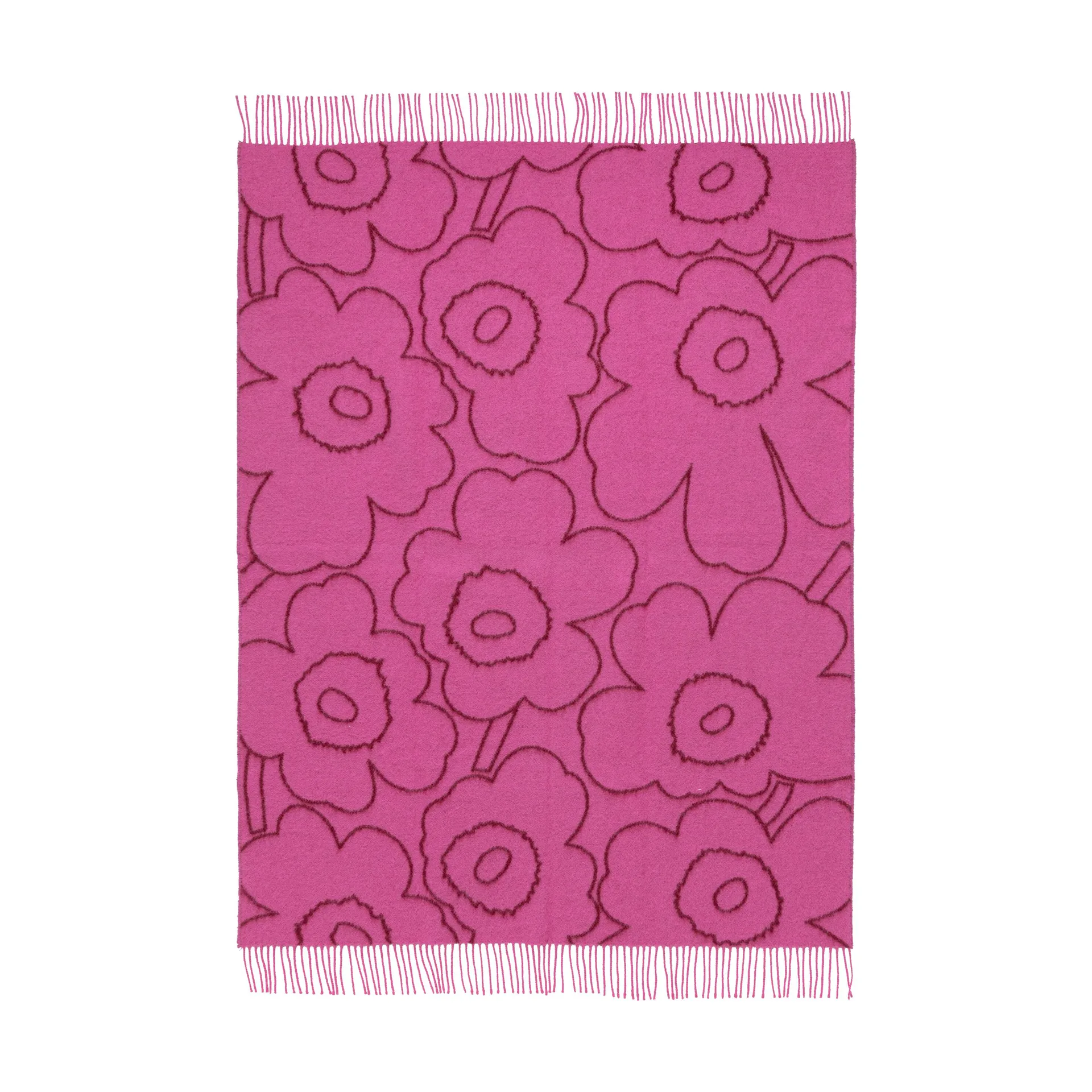 Piirto Unikko plaid 130x170 cm, Bordeaux-fuchsia Marimekko