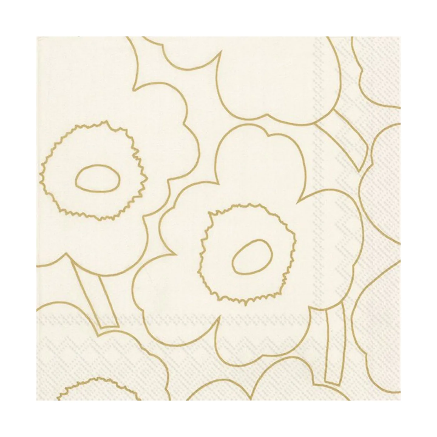 Piirto Unikko servet 33x33 cm 20-pack, Gold Marimekko