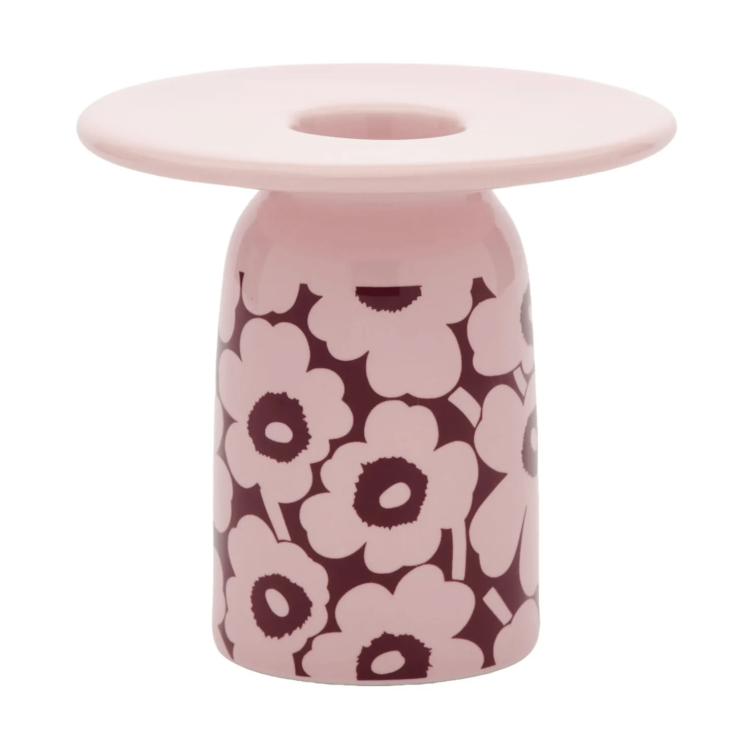 Pikkuinen Unikko kandelaar, Pink-bordeaux Marimekko
