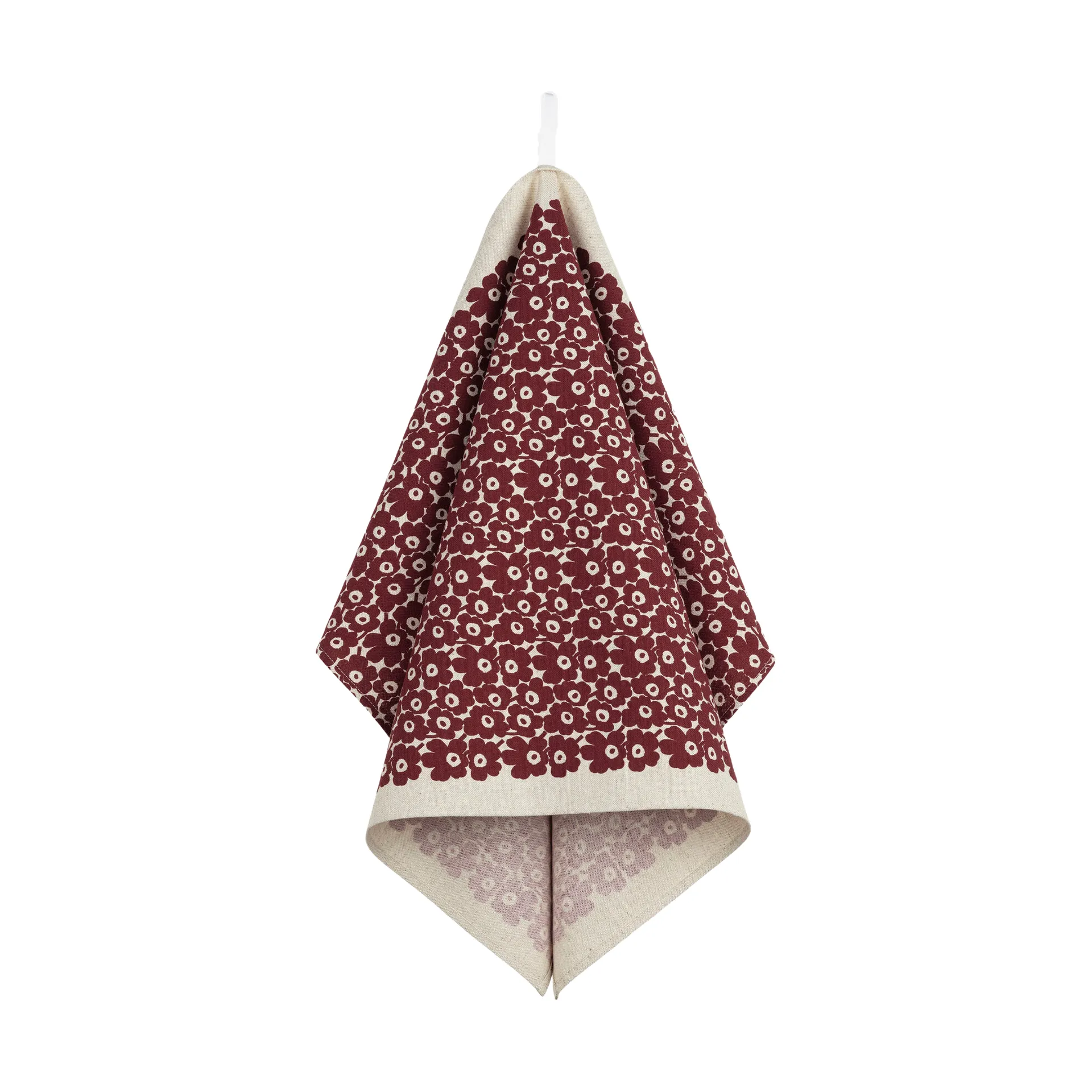Pikkuinen Unikko keukendoek 47x70 cm, Linnen-bordeaux Marimekko