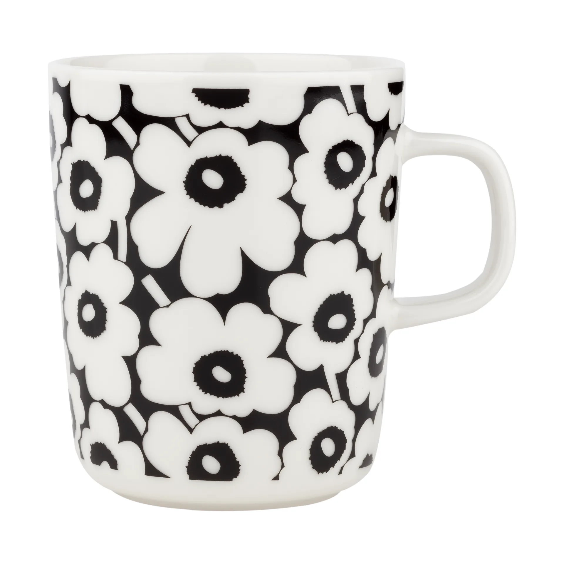 Pikkuinen Unikko mok 25 cl, Black-white Marimekko