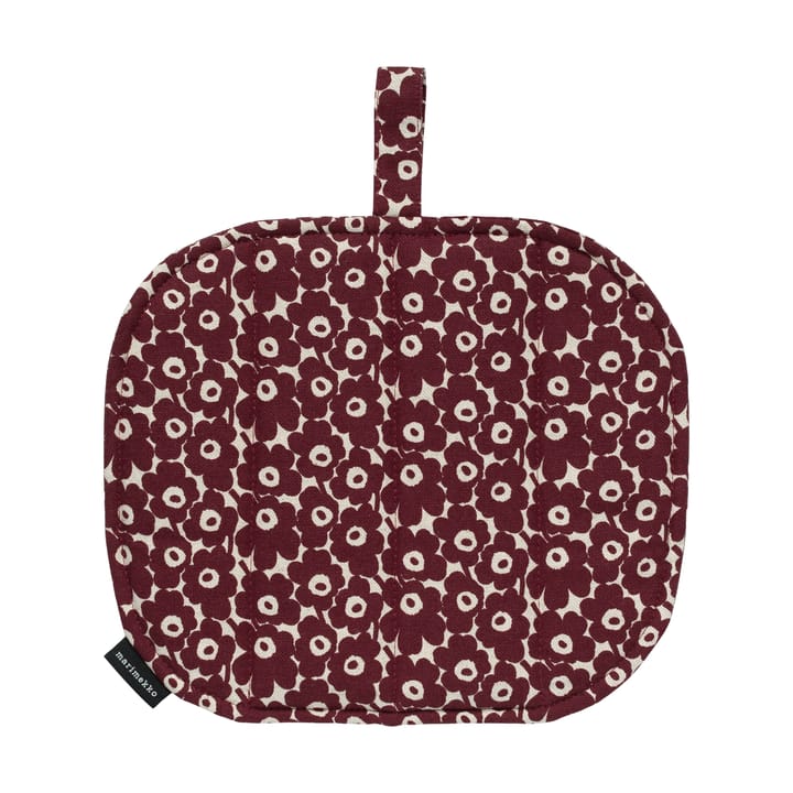 Pikkuinen Unikko pannenlap 21,5x21,5 cm - Linnen-bordeaux - Marimekko
