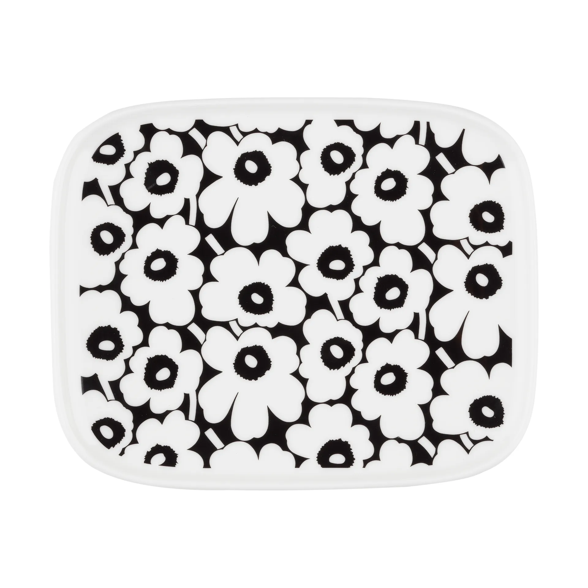 Pikkuinen Unikko schotel 12x15 cm, Black-white Marimekko