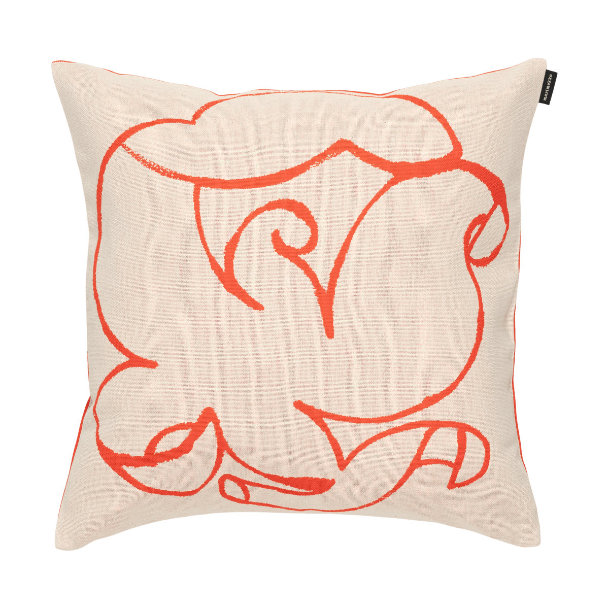 Marimekko Pistilla kussenhoes 46x46 cm Offwhite- tomato red