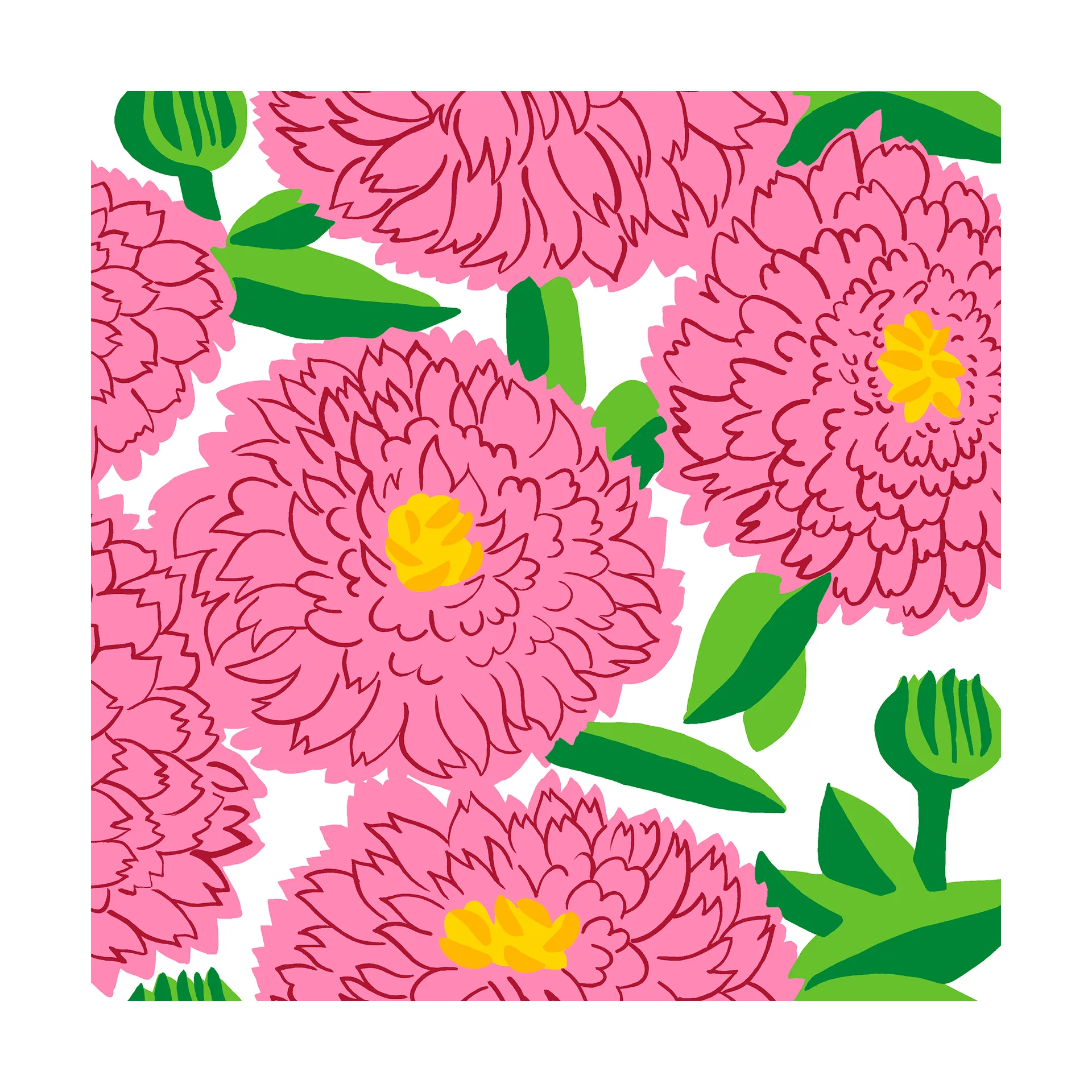 Primavera servet 33x33 cm 20-pack, Pink Marimekko