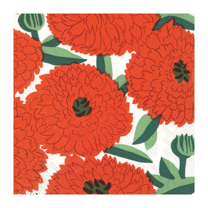 Primavera servet 33x33 cm 20-pack, Rood Marimekko