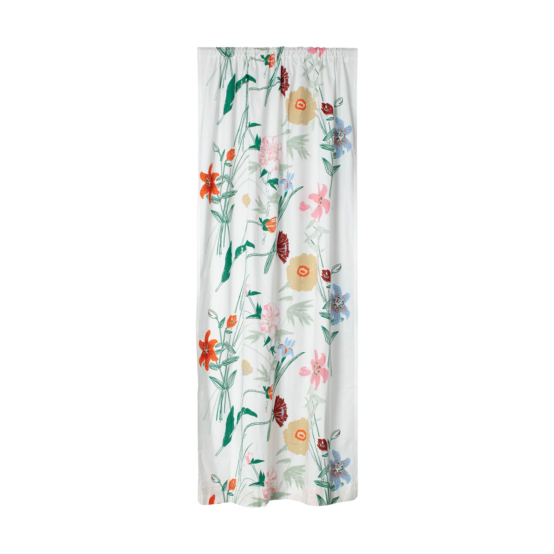 Puutarhakutsut gordijn 135x245 cm, White-green-orange-beige Marimekko