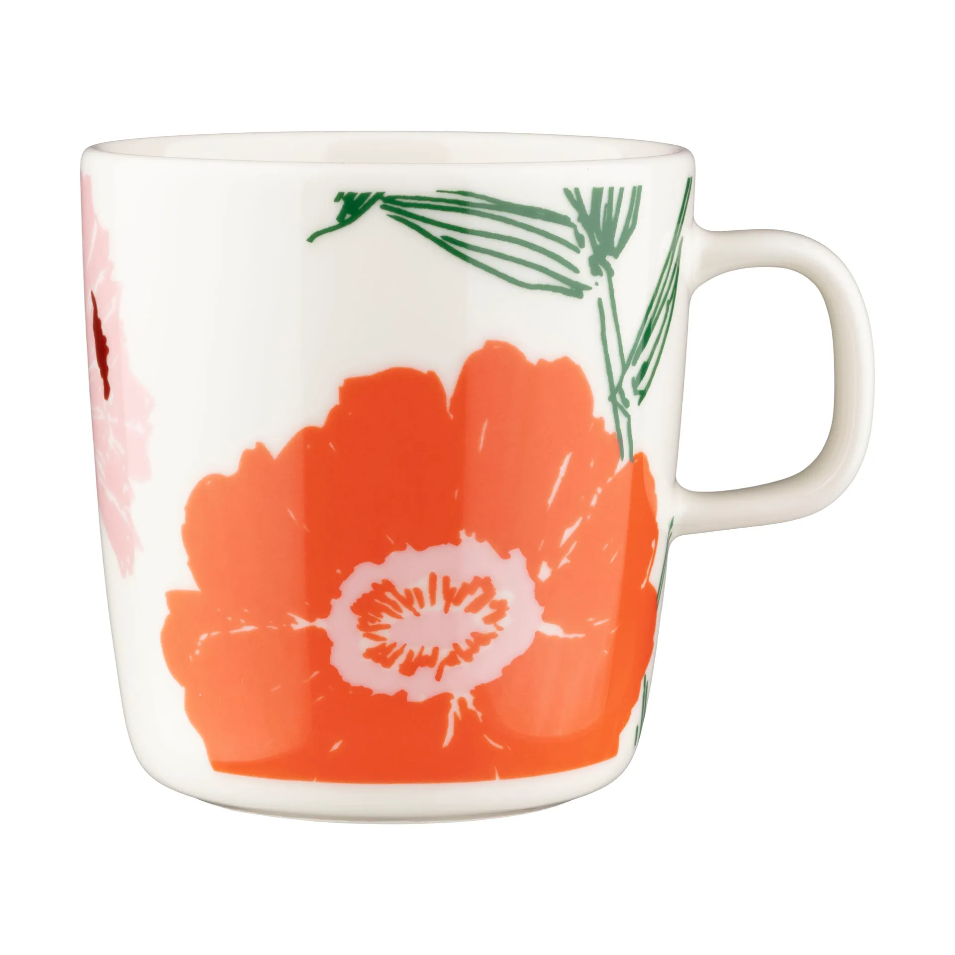 Puutarhakutsut mok 40 cl, White-green-orange Marimekko