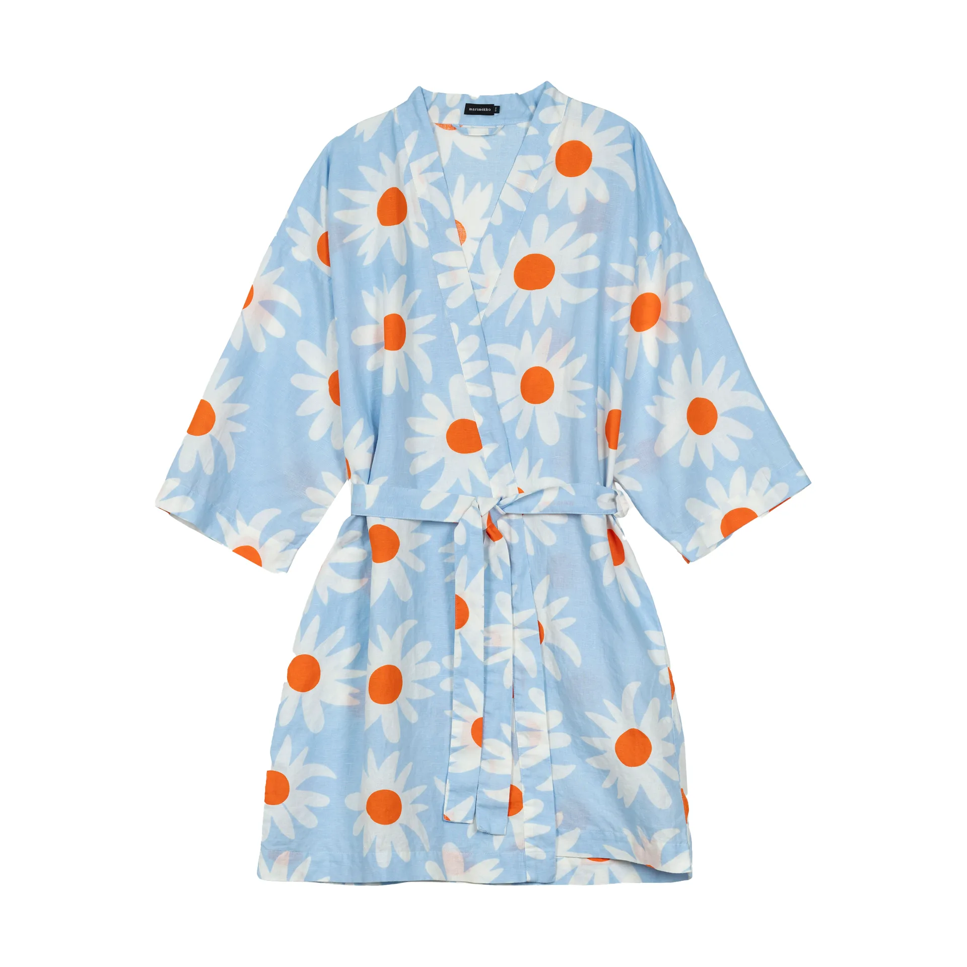 Rakastaa ei rakasta badjas, Orange-Off-white-light blue Marimekko