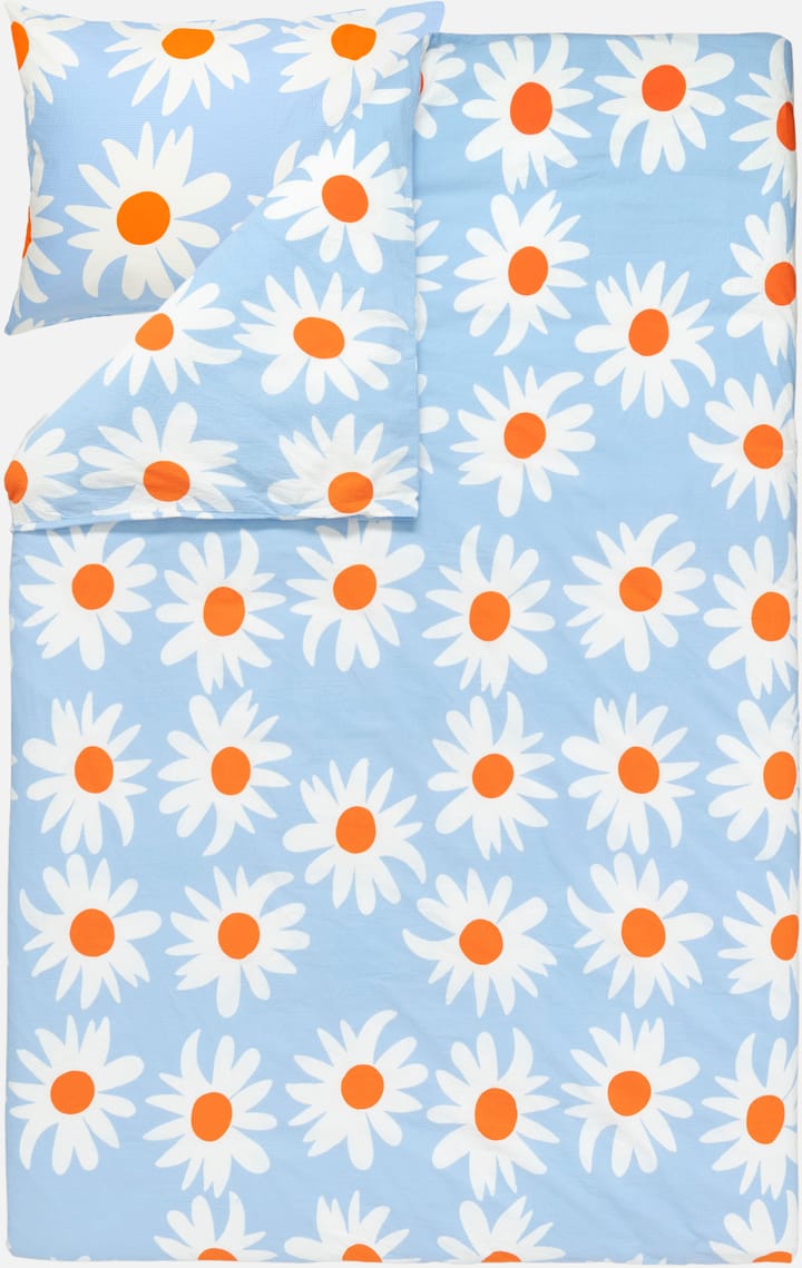 Rakastaa ei rakasta dekbedovertrek 150x210 cm, Orange-Off-white-light blue Marimekko