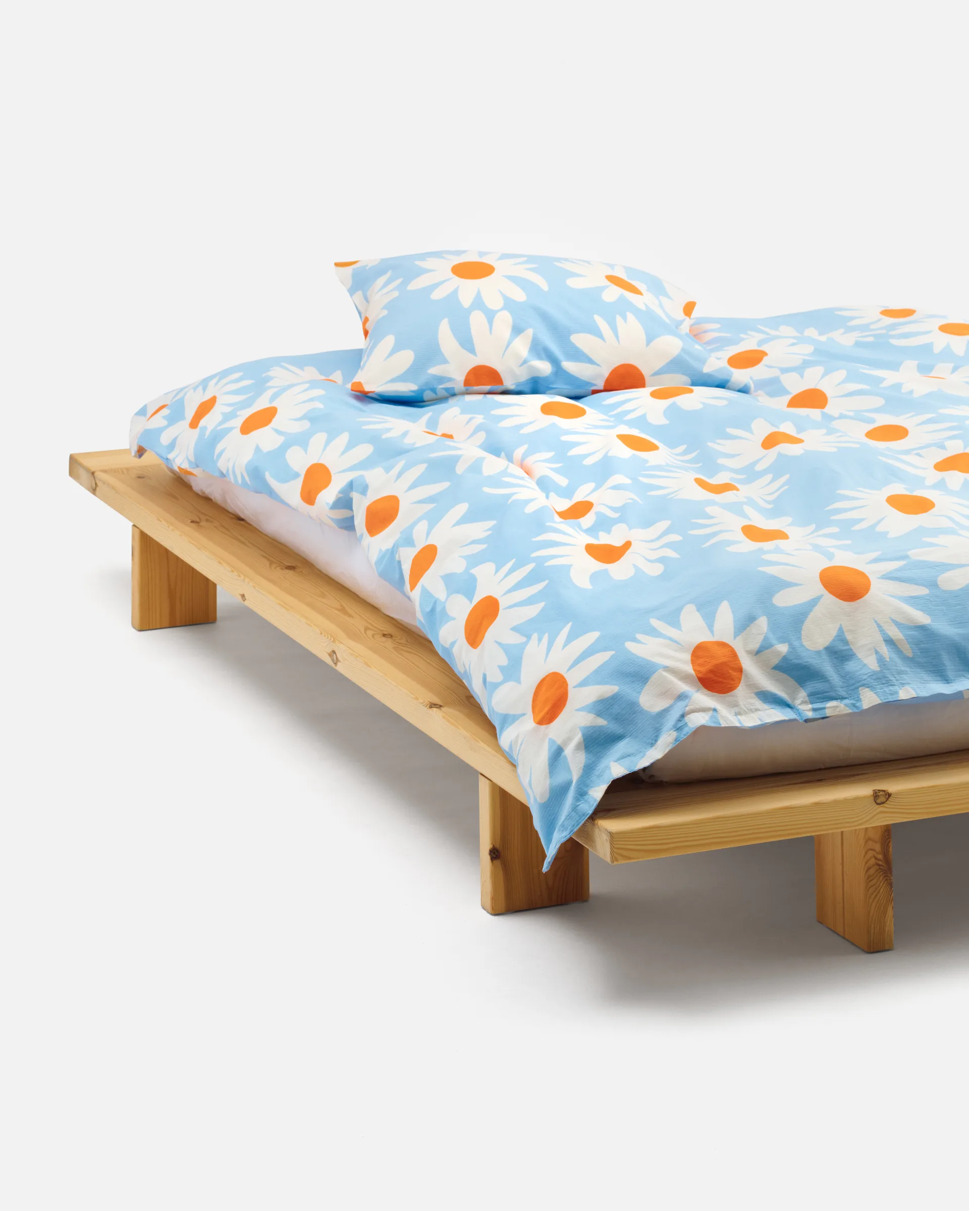 Rakastaa ei rakasta dekbedovertrek 150x210 cm, Orange-Off-white-light blue Marimekko