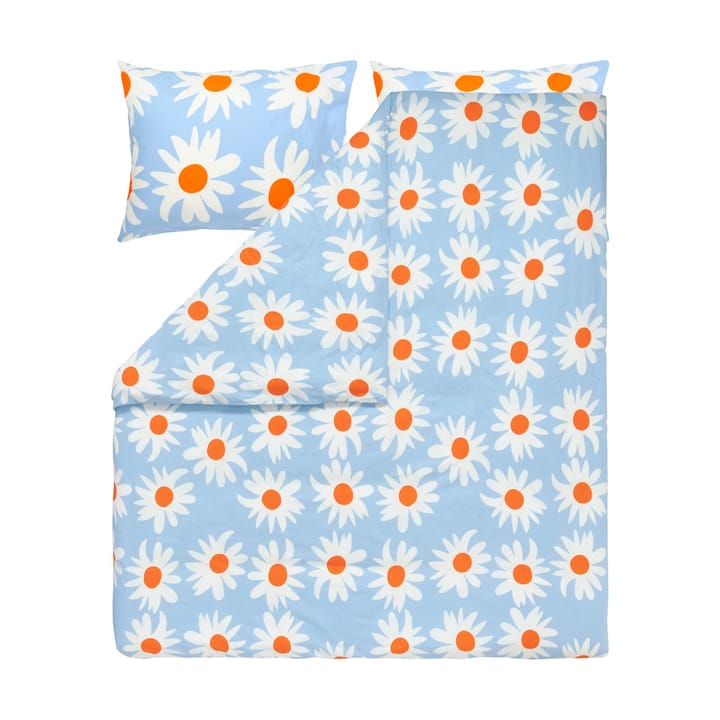 Rakastaa ei rakasta dekbedovertrek 240x220 cm, Orange-Off-white-light blue Marimekko