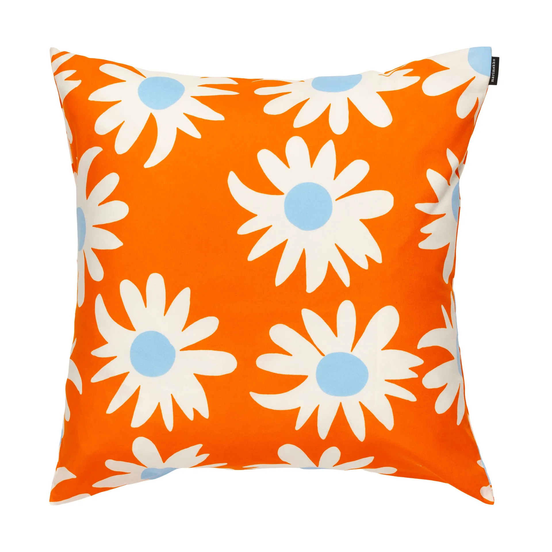 Rakastaa ei rakasta kussenhoes 50x50 cm, Orange-Off-white-light blue Marimekko