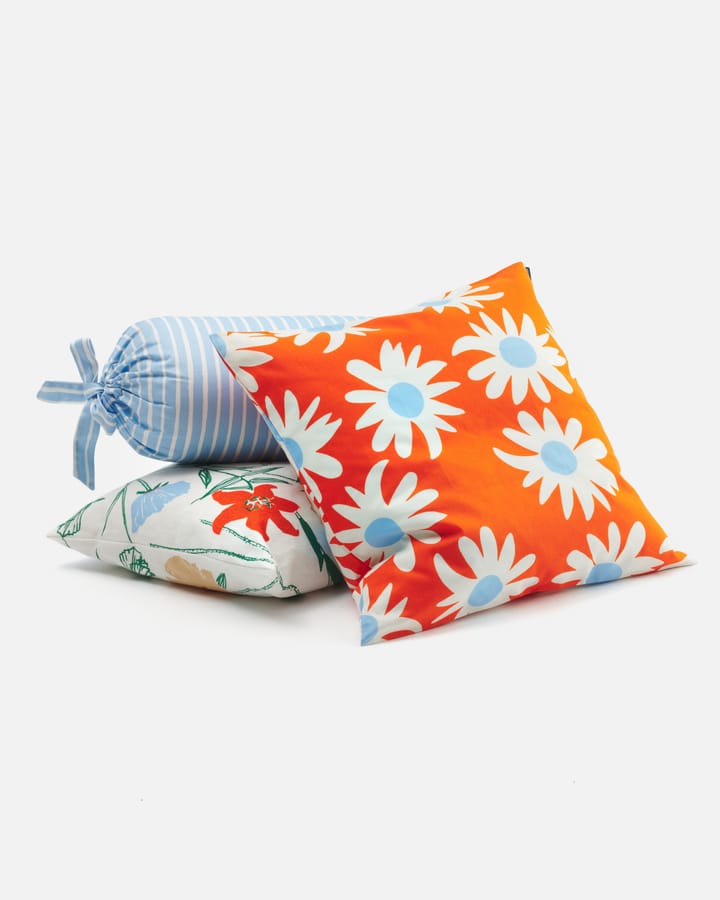 Rakastaa ei rakasta kussenhoes 50x50 cm, Orange-Off-white-light blue Marimekko