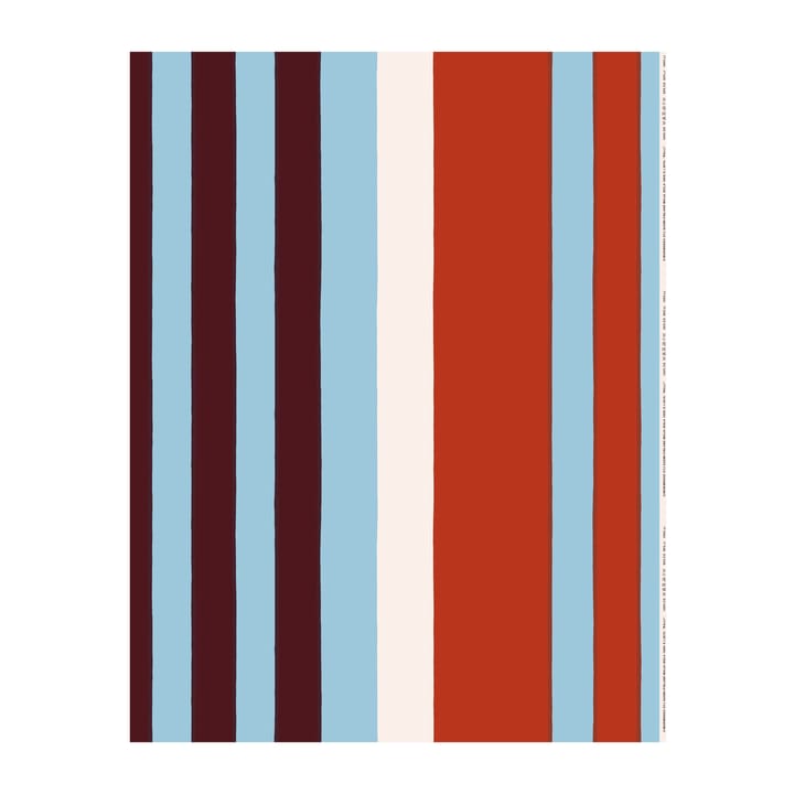 Ralli stof - Light blue-off white-orange - Marimekko