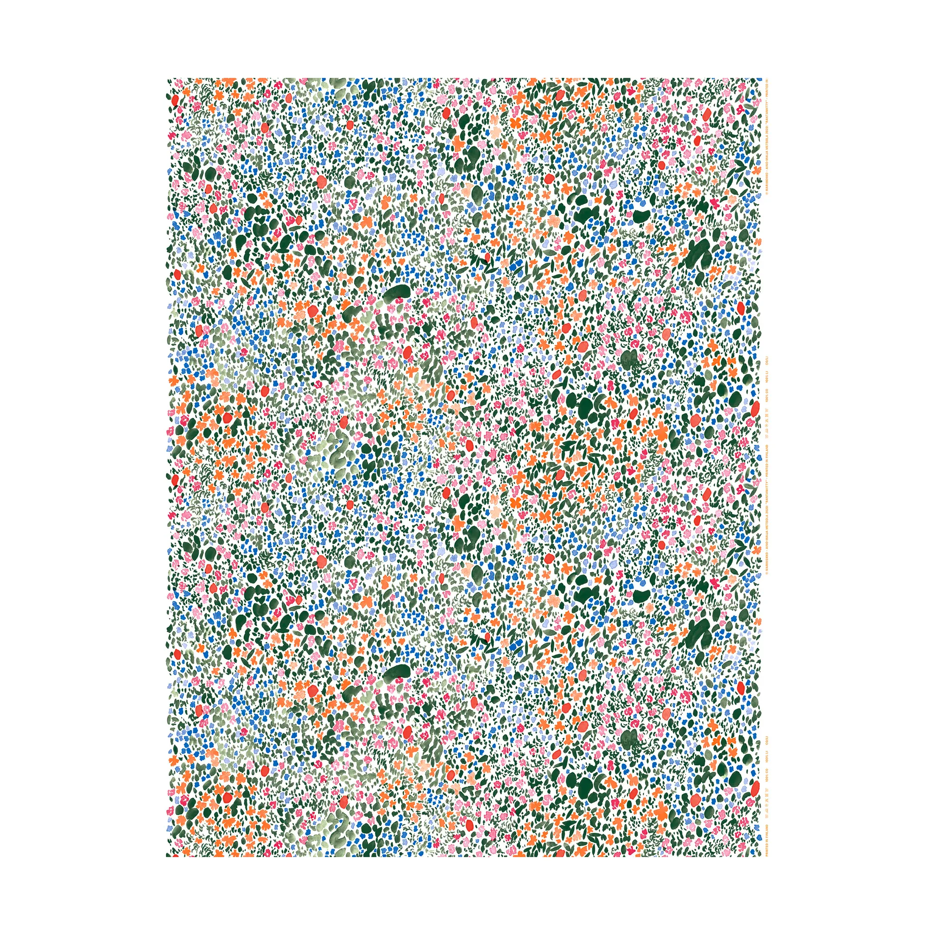 Rantaniitty katoenstof, White-multi Marimekko