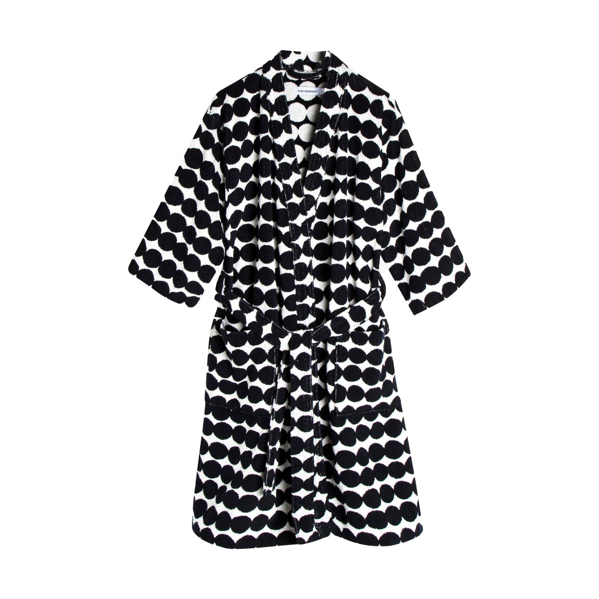 Marimekko Räsymatto badjas Zwart, S | Scandinavisch Interieur | Ochtend- & badjassen | Zwart