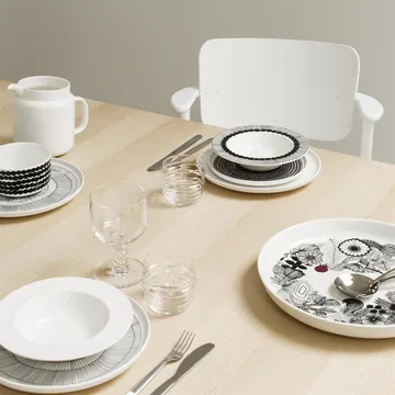Räsymatto bord 20 cm 6-pack zwart kleine stippen - Marimekko