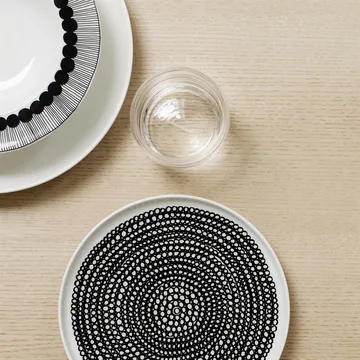 Räsymatto bord 20 cm 6-pack zwart kleine stippen - Marimekko