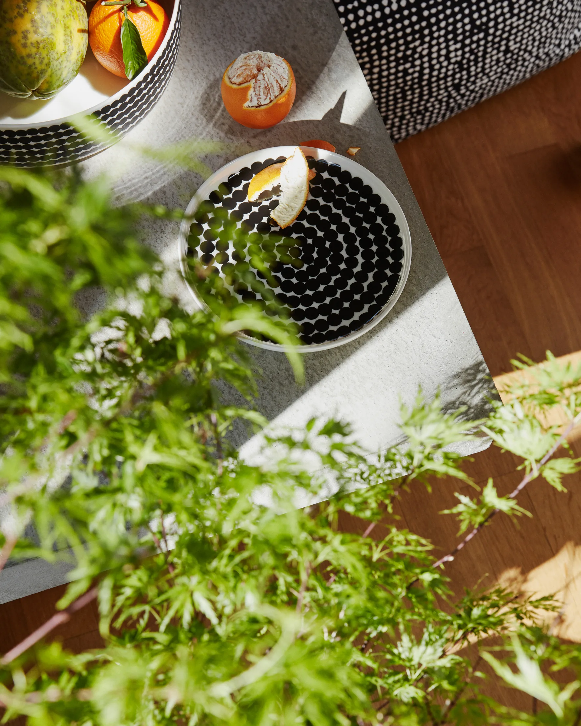 Räsymatto bord 20 cm, 6-pack zwart-wit Marimekko