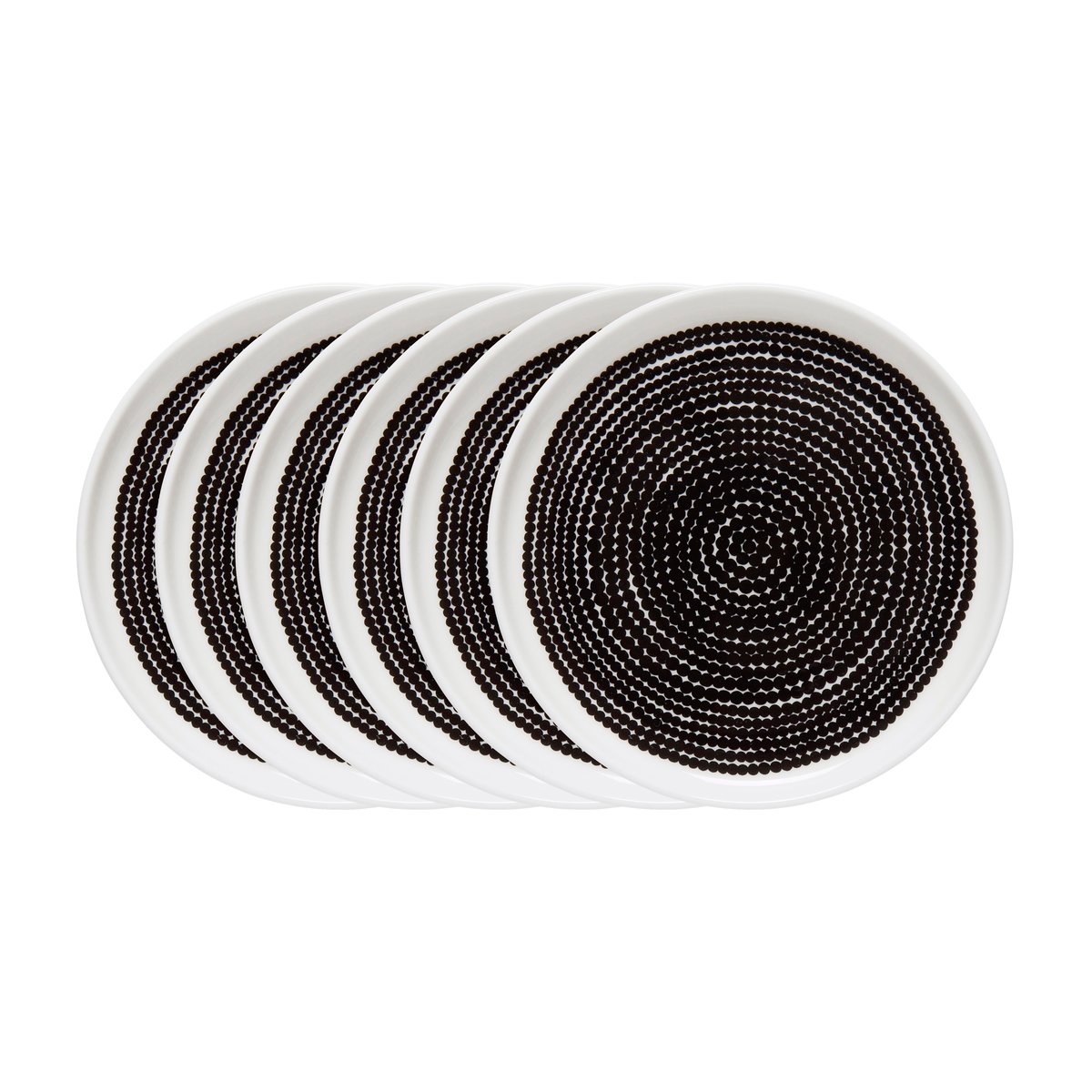 Marimekko Räsymatto bord Ø 25 cm - 6 pack kleine stippen zwart-wit (kleine stippen)