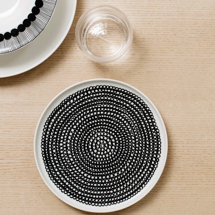 Räsymatto bord, zwart-wit (kleine stippen) Marimekko
