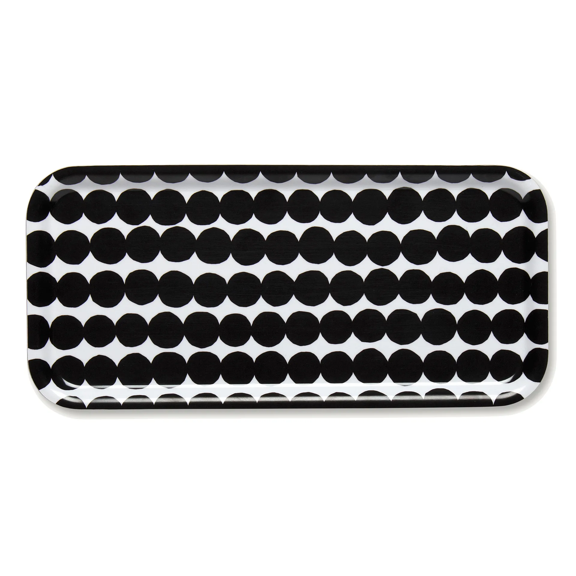 Räsymatto dienblad 15x32 cm, Zwart-wit Marimekko