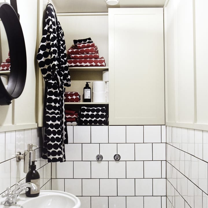 Räsymatto handdoek zwart, badhanddoek 70 x 150 cm. Marimekko