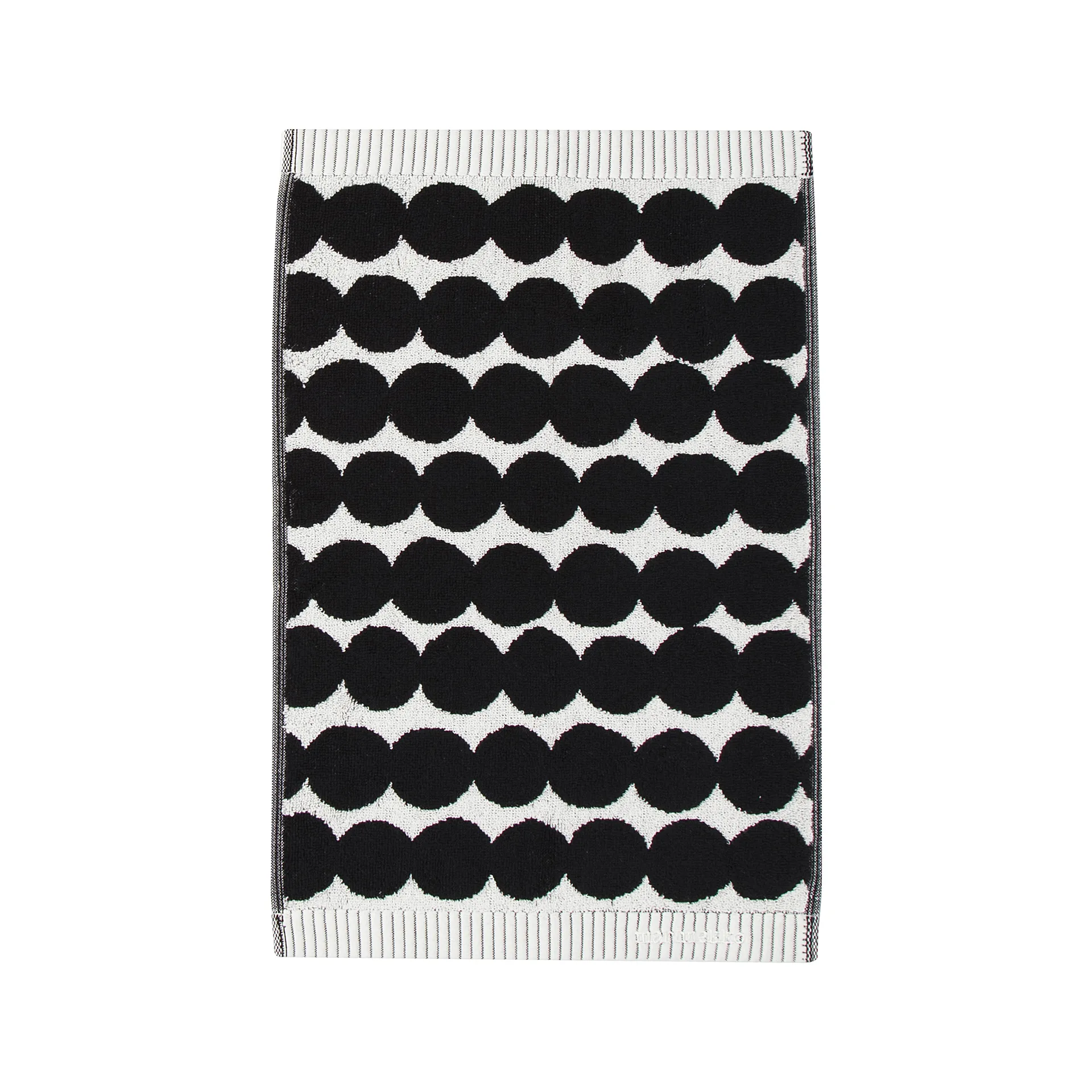 Räsymatto handdoek zwart, gastendoek 30 x 50 cm. Marimekko
