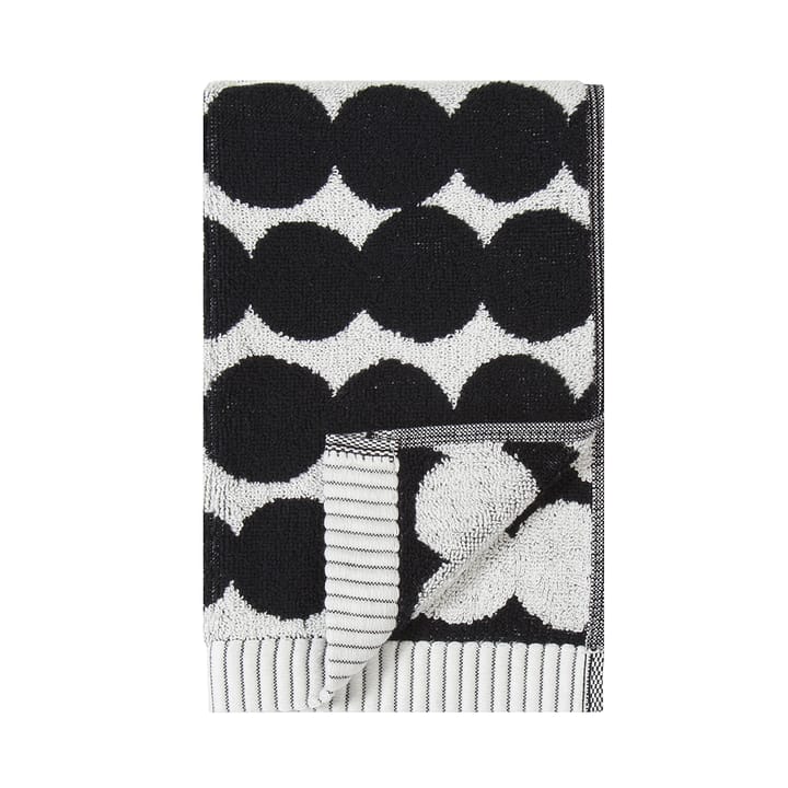 Räsymatto handdoek zwart, gastendoek 30 x 50 cm. Marimekko
