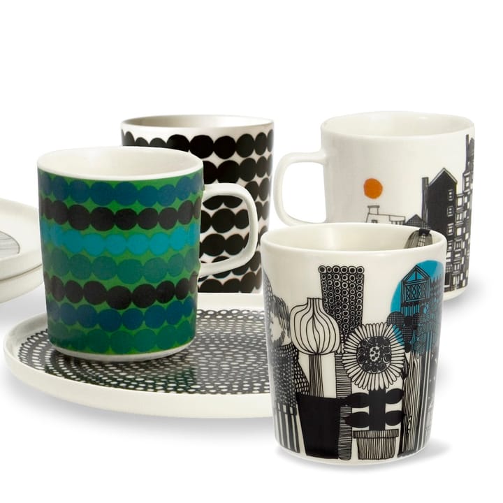 Räsymatto mok 25 cl, zwart-wit Marimekko