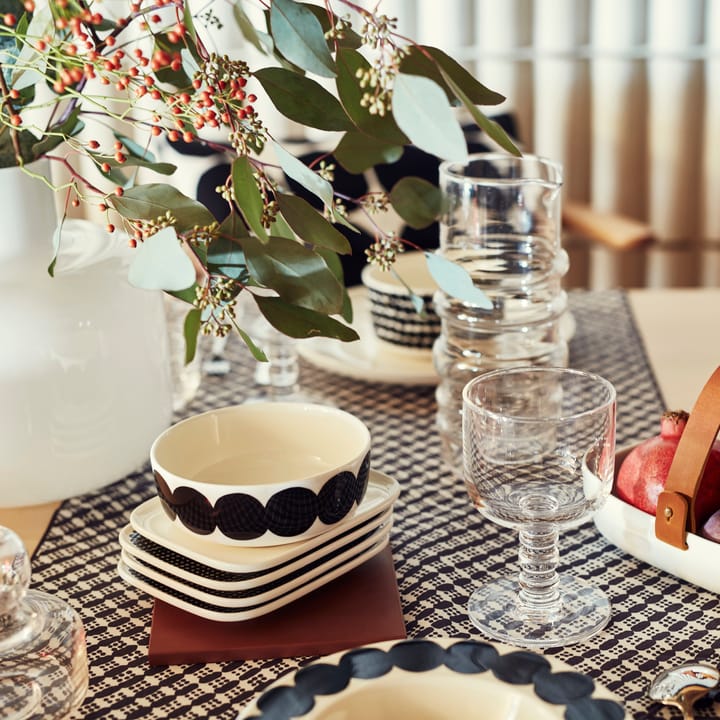 Räsymatto schotel, zwart-wit Marimekko