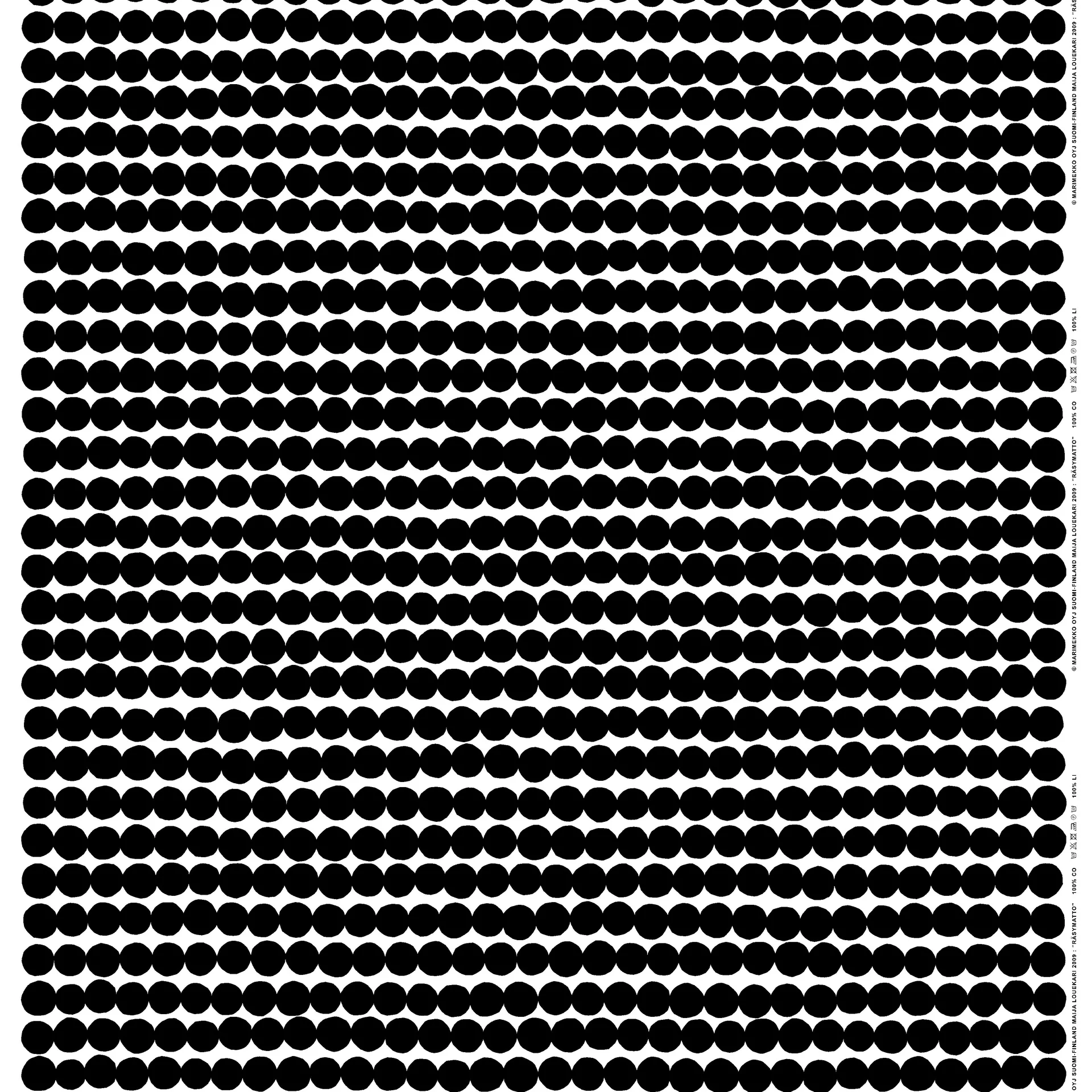 Räsymatto stof, zwart-wit Marimekko