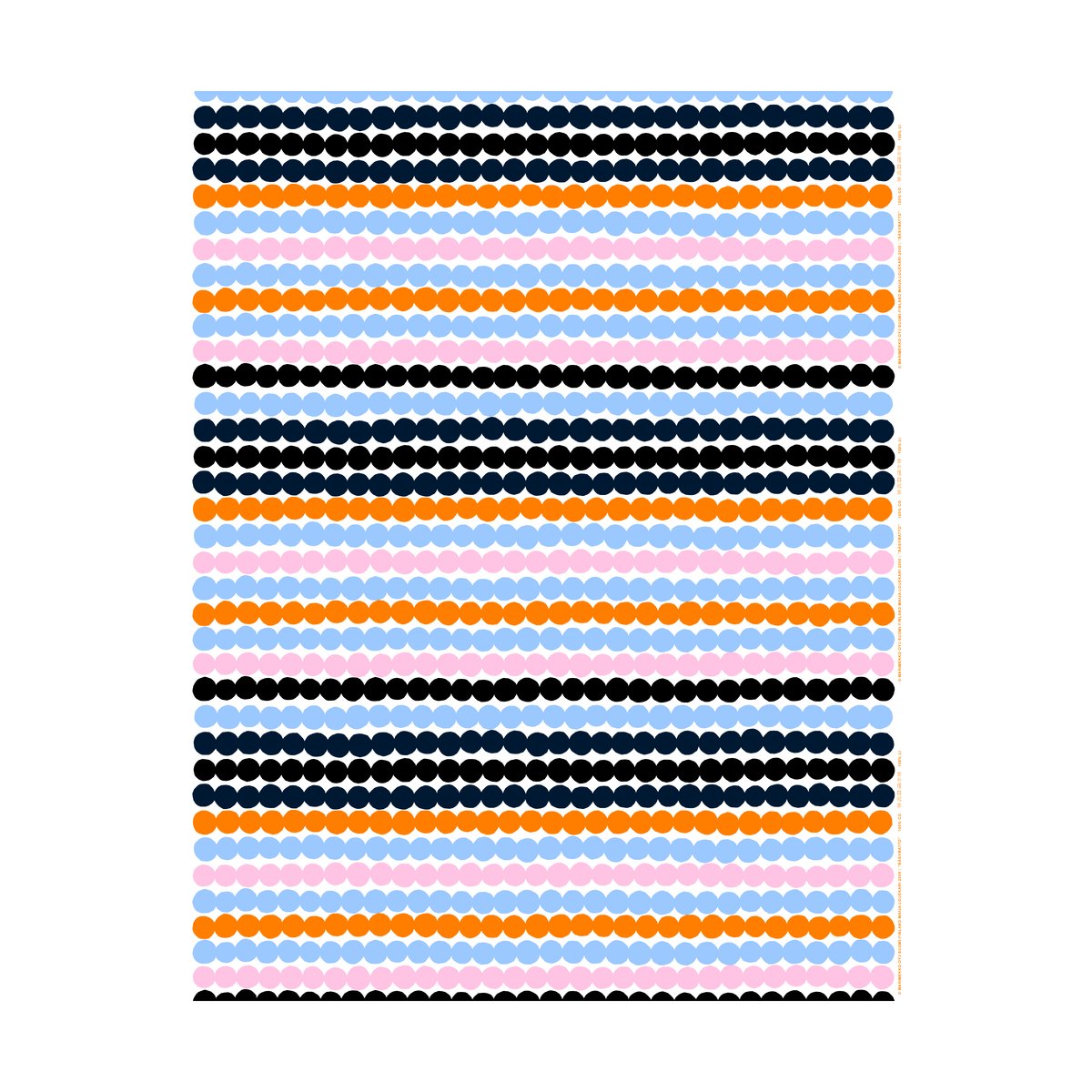 Marimekko Räsymatto tafelzeil White-pink-light blue-black