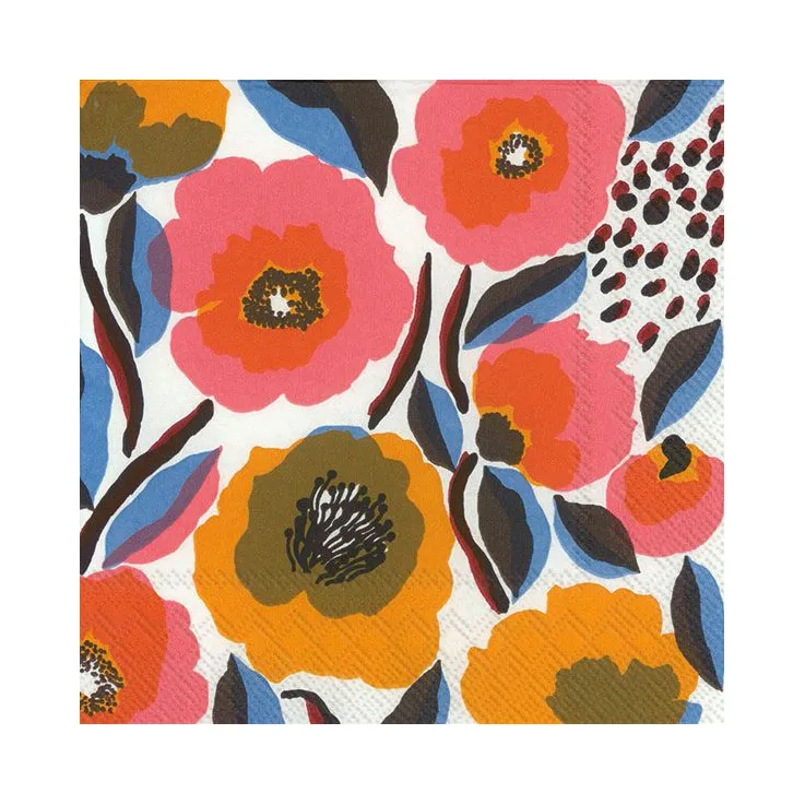 Rosarium servet 33x33 cm 20-pack, Wit Marimekko