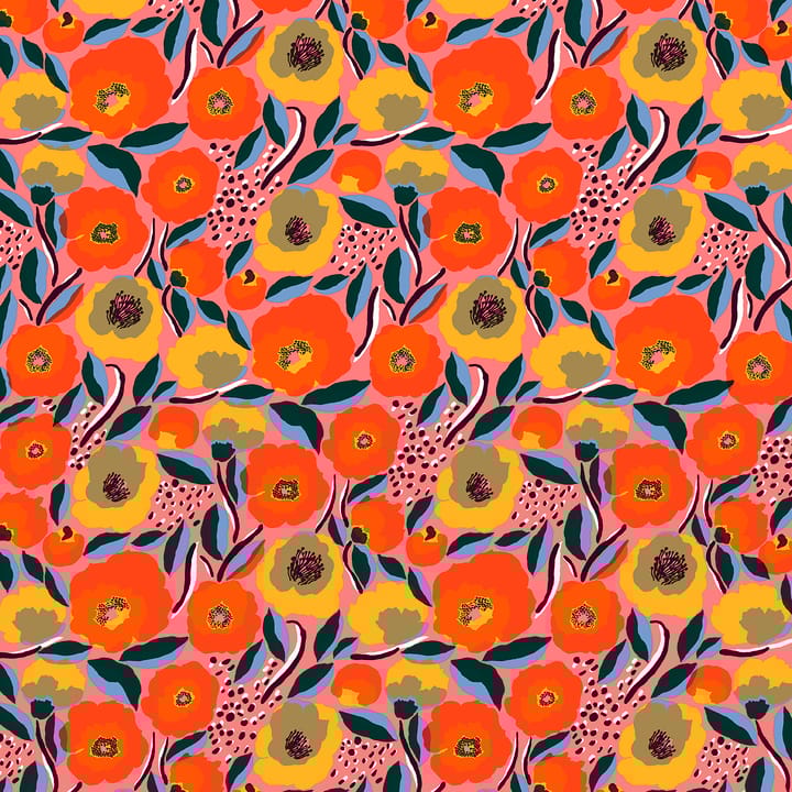 Rosarium stof - Rood-blauw-geel - Marimekko