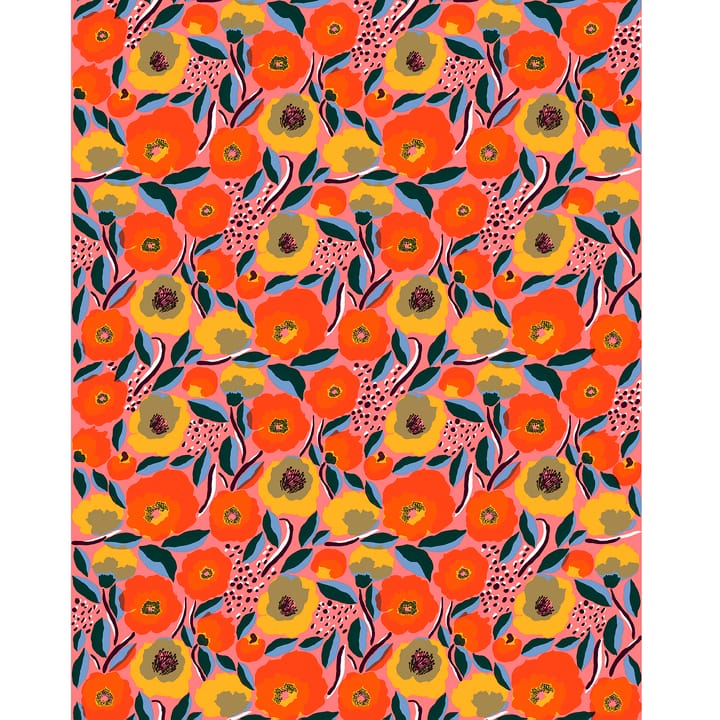 Rosarium stof - Rood-blauw-geel - Marimekko