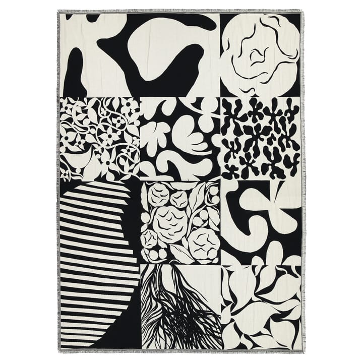 Ruudut plaid 130x180 cm - Zwart-wit - Marimekko