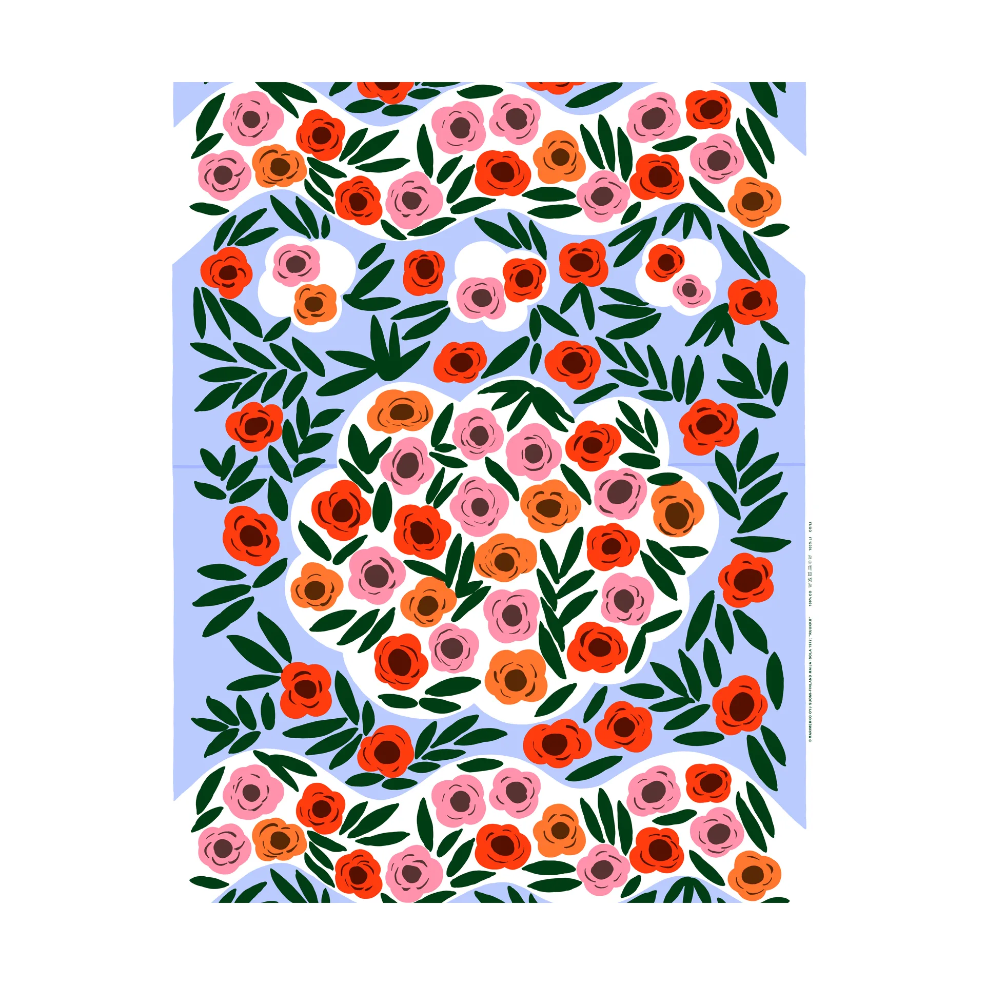 Ruukku stof, Blauw, multi Marimekko