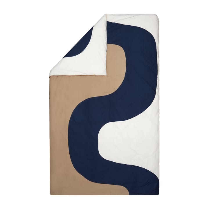 Seireeni dekbedovertrek 150x210 cm - Beige-donkerblauw-natuurwit - Marimekko