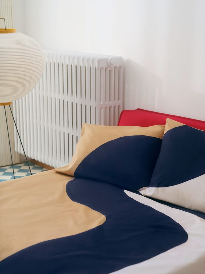 Seireeni dekbedovertrek 150x210 cm, Beige-donkerblauw-natuurwit Marimekko