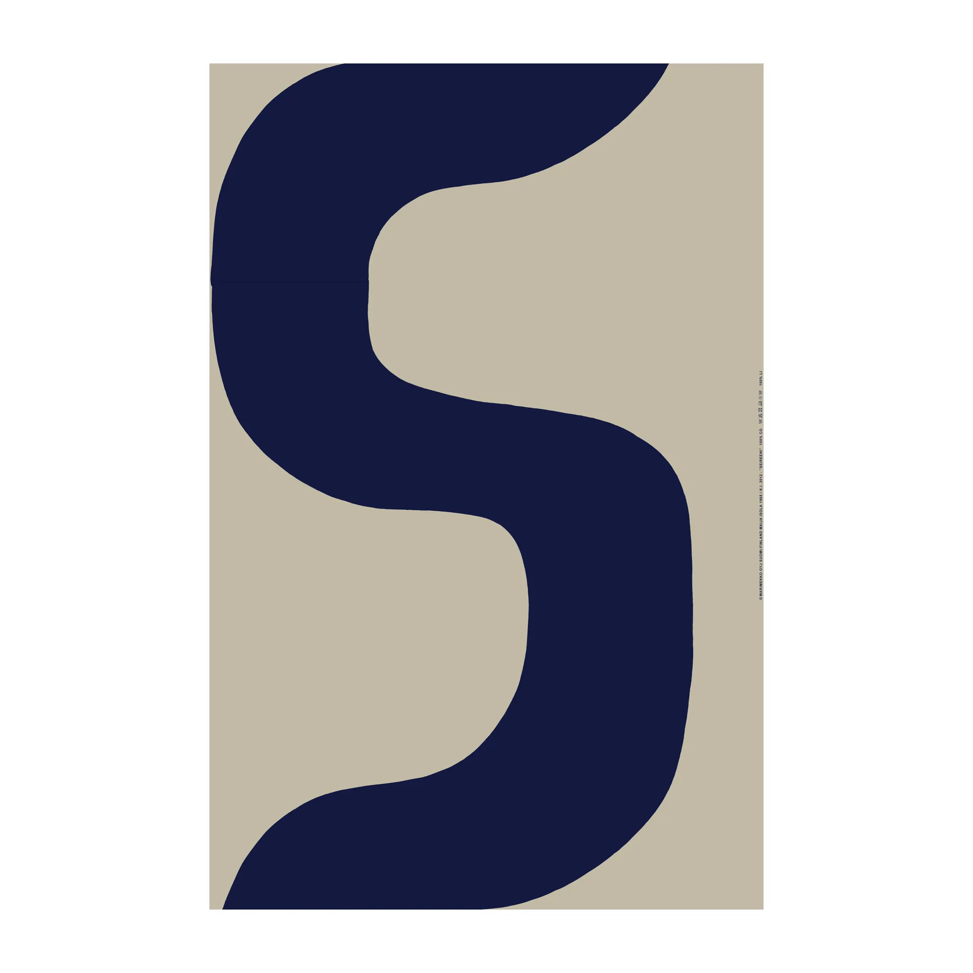 Seireeni linnen stof, Linen-dark blue Marimekko