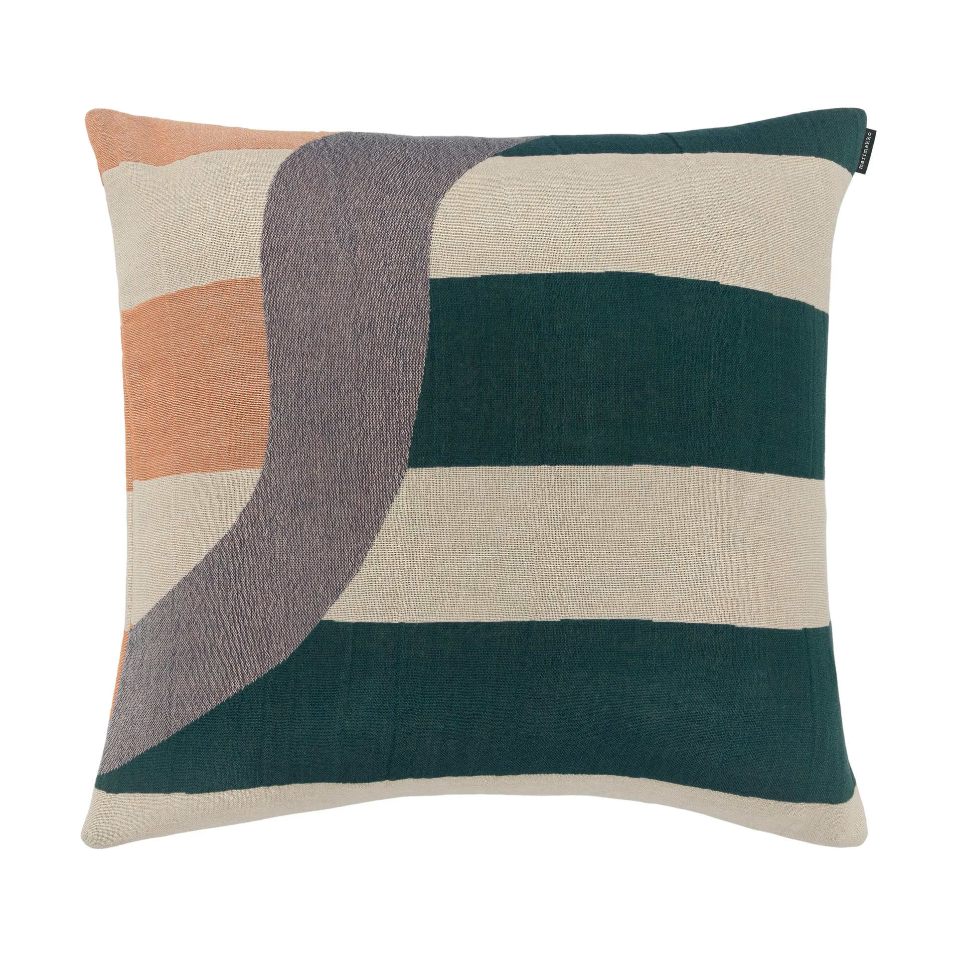 Siirto kussensloop jacquard 50x50 cm, Powder-d. blue-l. blue-coral Marimekko